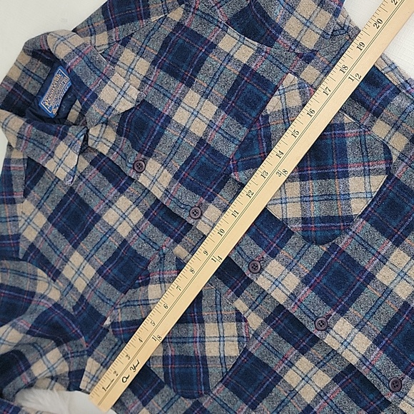 Vintage Pendleton Flannel Made in USA size M 100% Wool BinW - Picture 6 of 9